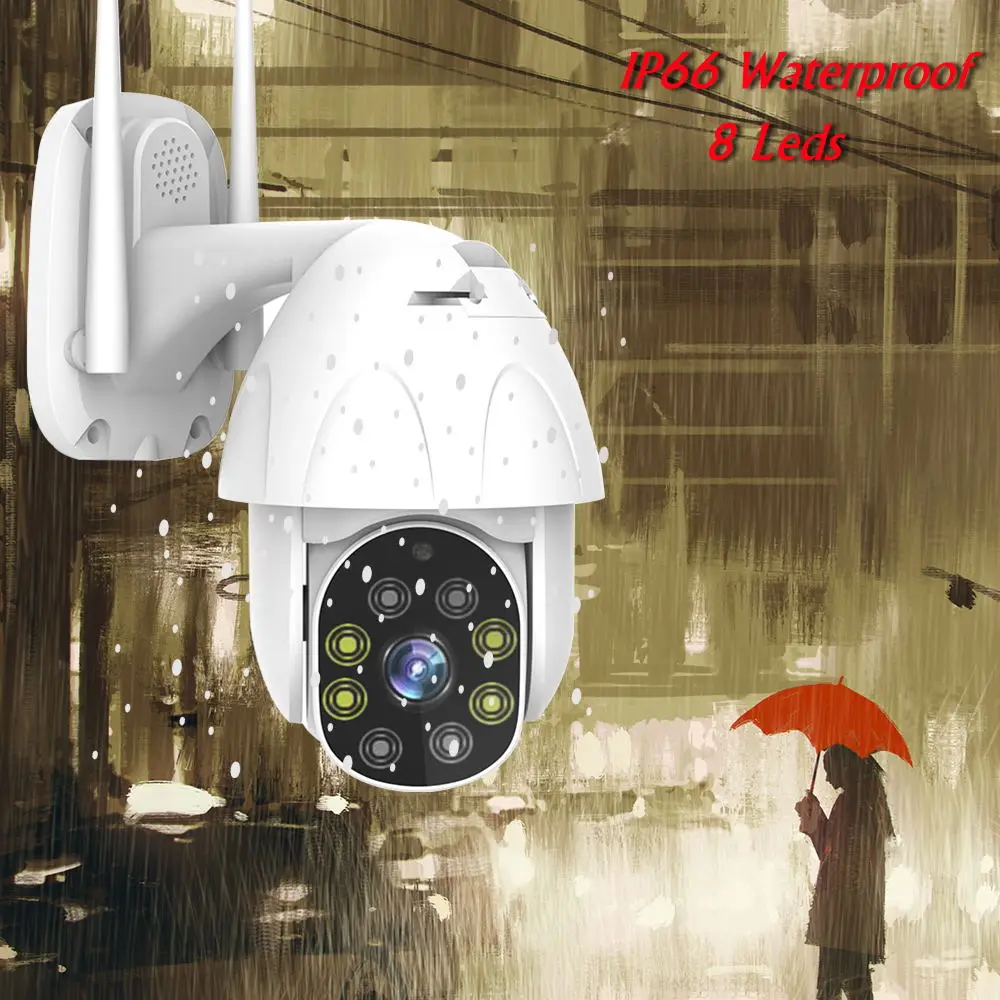 Наружная PTZ IP камера домашняя камера видеонаблюдения 1080P FHD 8 светодиодов HD ночного видения P2P Onvif Скорость купольные камеры для видеонаблюдения