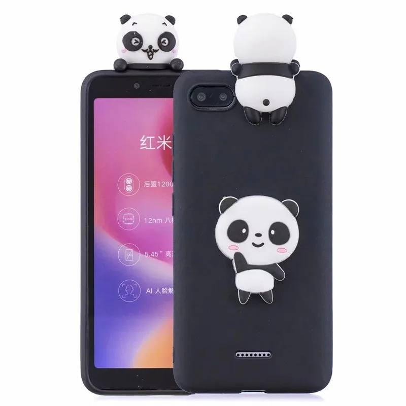 Мягкий Силиконовый ТПУ чехол для Xiaomi Redmi 6A 3D единорог панда кошка телефона xiomi redmi