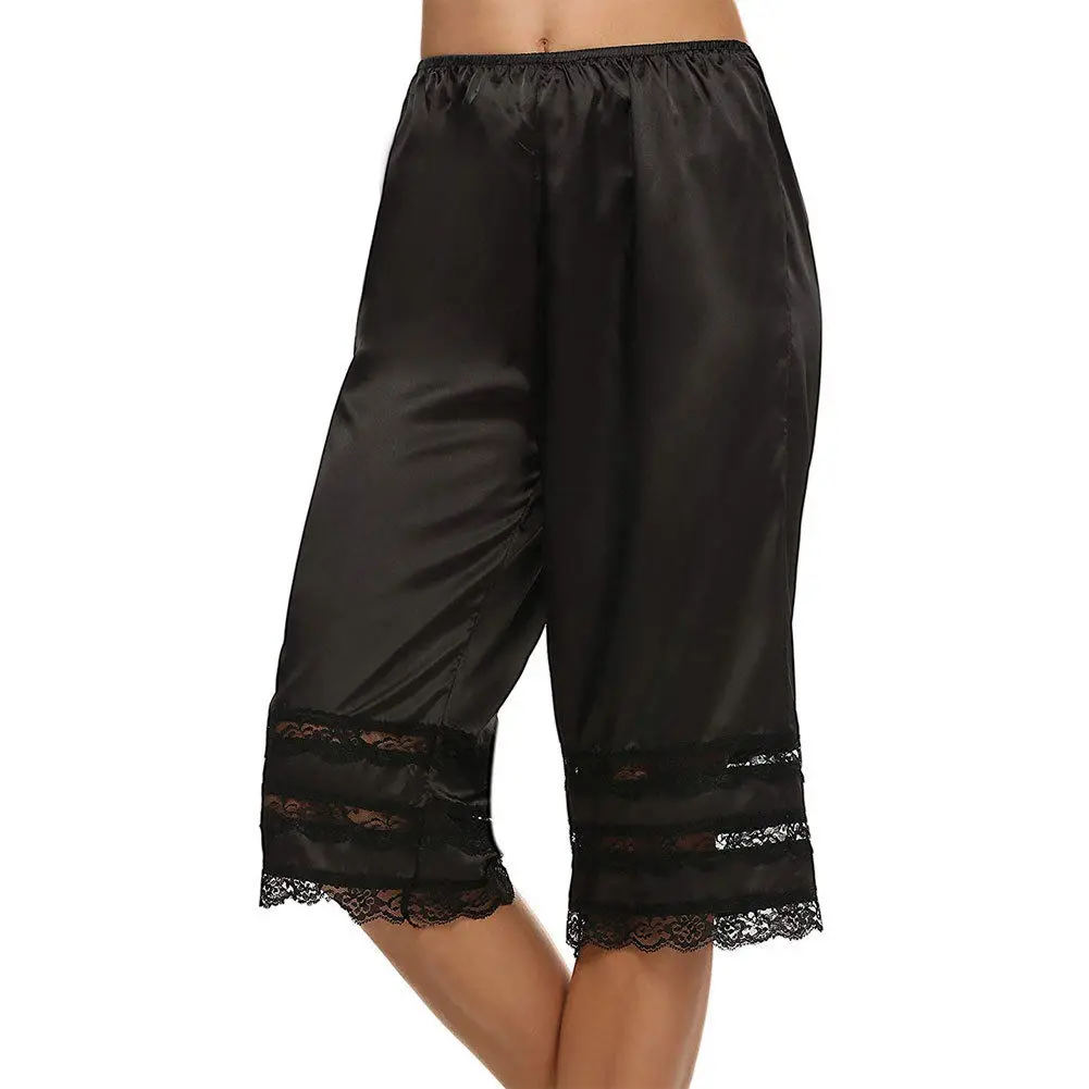 

Lady Women Pants Silk Knit Briefs Underwear Pettipants French Knickers Breathable Soft Lace Capris
