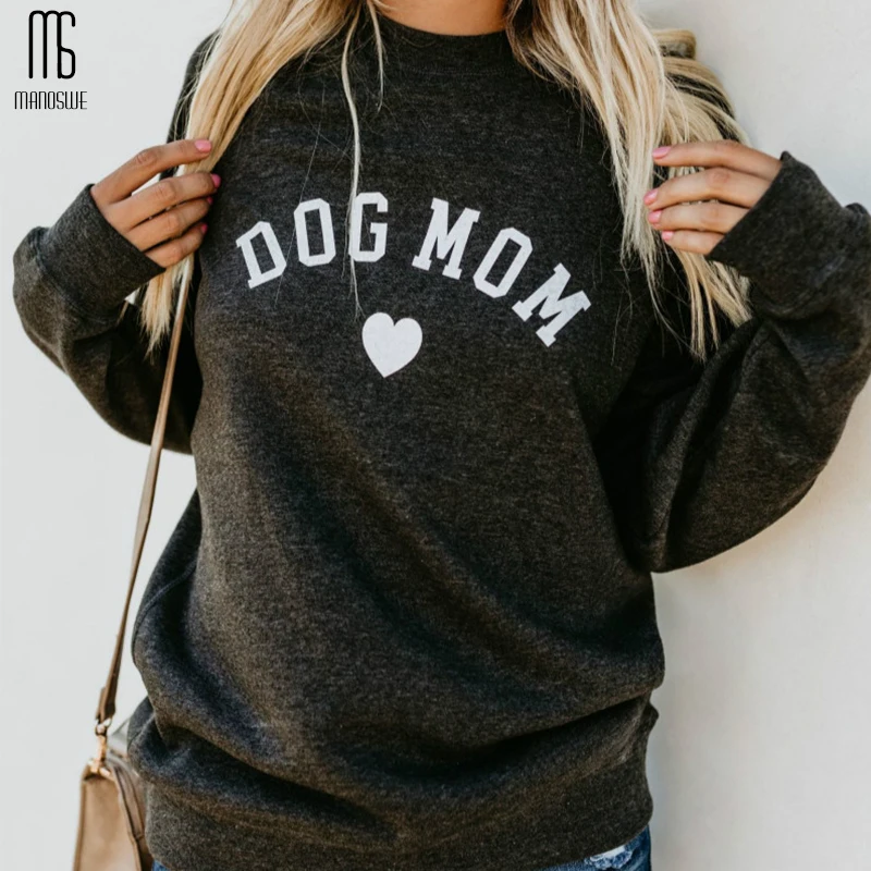 Manoswe круглый вырез горловины Собака Мама и кошка мама каваи с надписью принты