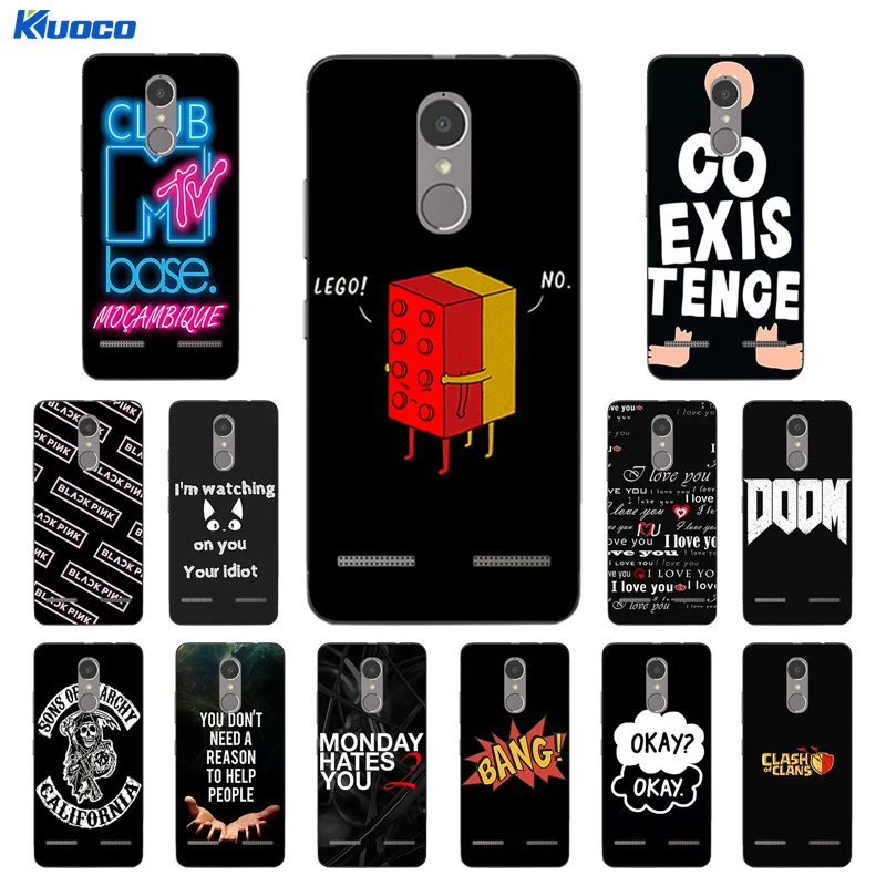 Soft TPU Cases for Lenovo K6 Power Covers Shel Black Letters Printing K6power Combo Cover K 6 Phone Bag |