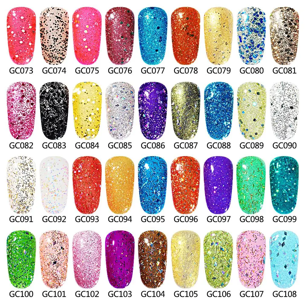 

Elite99 10ml Soak Off Bling Sequins Glitter UV Gel Polish Diamond Glitter Nail Gel Nail Primer Top Base Coat Nail Art Manicure