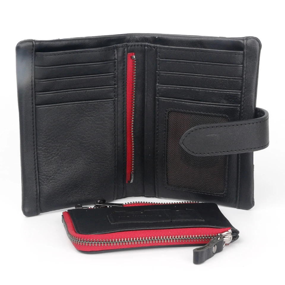 

UMODIER Genuine Crazy Horse Cowhide Leather Men Wallets Fashion Purse With Card Holder Vintage RFID Wallet Clutch Wrist Bag