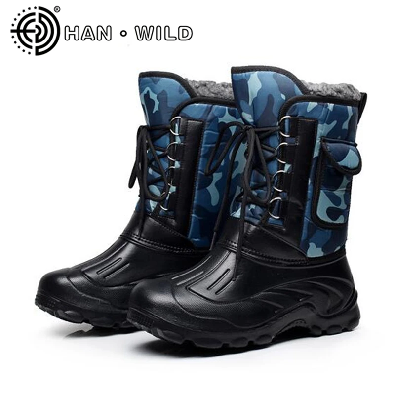 Мужские зимние ботинки для снега Рабочая обувь на платформе до середины икры