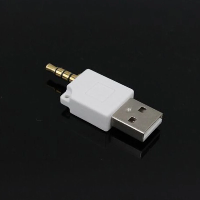 Белый Цвет USB 2,0 штекер 3,5 мм Jack Male адаптер для iPodShuffle Шафф le Dock Connector компактный разъем адаптер