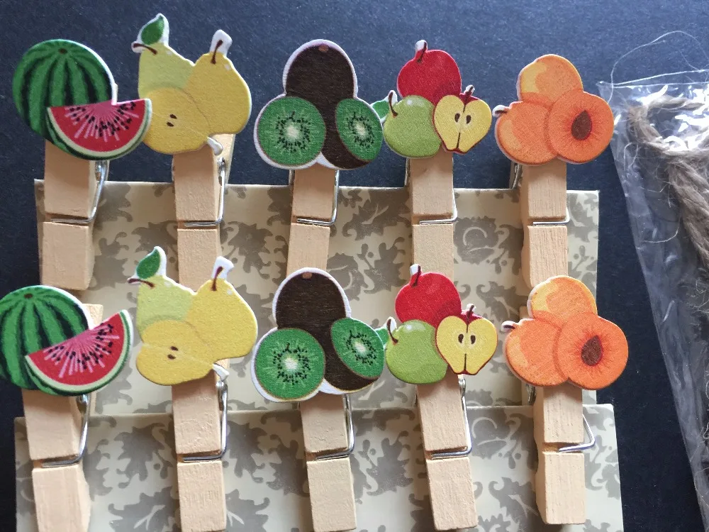 30 шт. фрукты деревянные прищепки Деревянные с бумагой контактный прищепка Craft