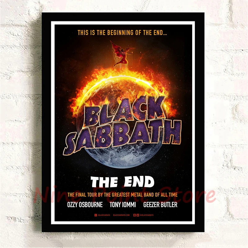 Черный Sabbath бумажный плакат с белым покрытием, украшение для домашнего интерьера, кислота, рок-музыка, плакат с рисунком, наклейки на стену, бескаркасные