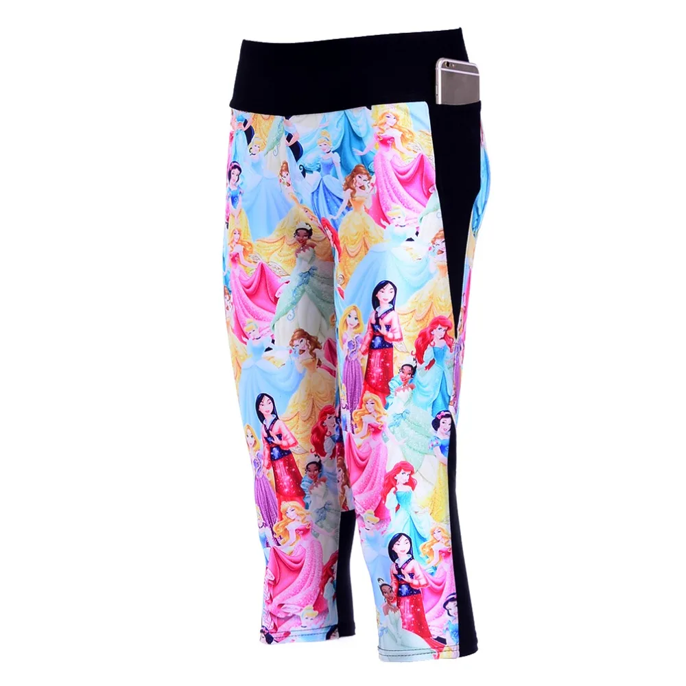 Женские штаны с 7 точками женские леггинсы красивая принцесса анимация
