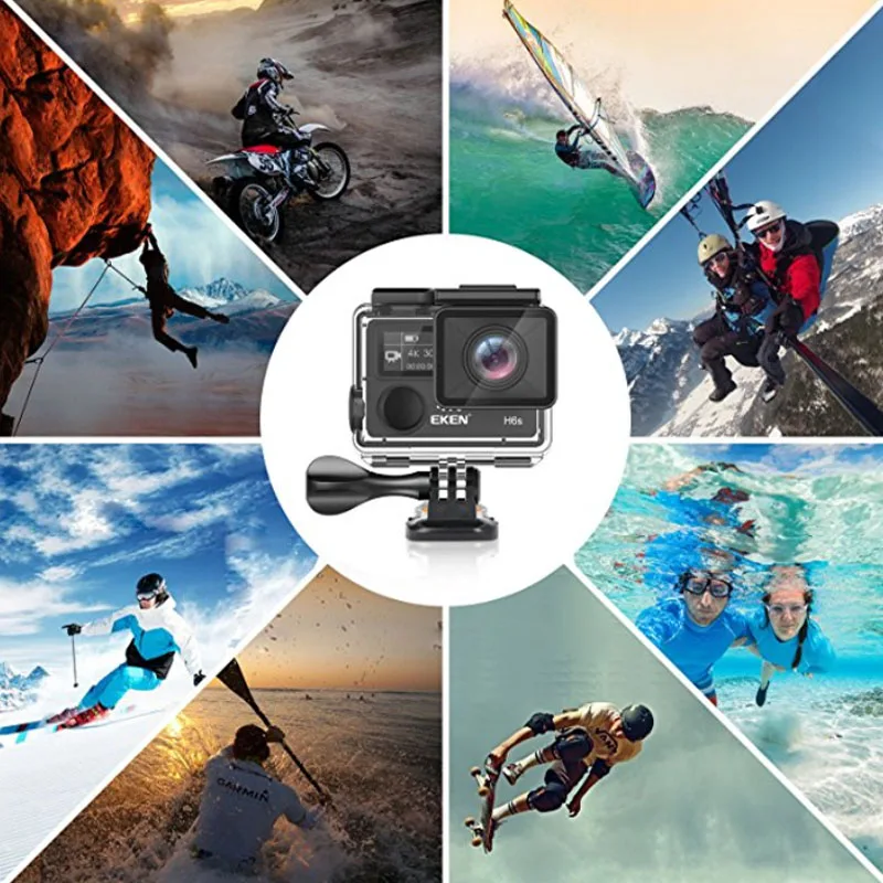 Экшн камера EKEN H6s Ultra HD 4K 14 МП водонепроницаемая Спортивная с дистанционным