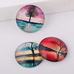 Reidgaller Круглый купол смешанные отражения дерева фото стекло кабошон 10 мм 12 мм 14 мм 18 мм 20 мм 25 мм 30 мм 40 мм