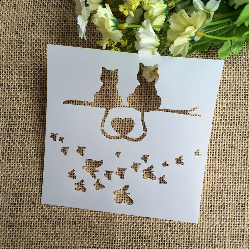 1 Лист Трафарет для кошек трафарет украшения торта Скрапбукинг|scrapbooking tools|scrapbooking