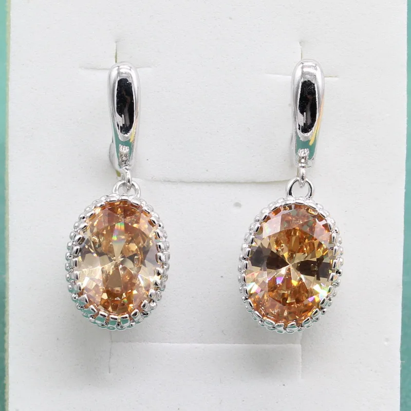 Fashion Women's 925 Silver Drop Earrings Korean Christmas With Stone Purple Crystal 2018 Daily Jewelry | Украшения и