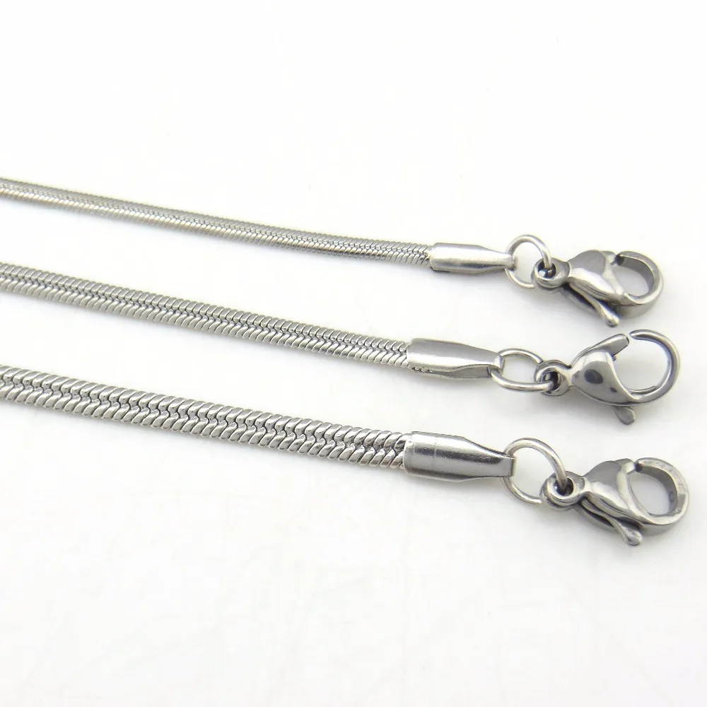 BOCAR Unisex Fashion 1.5 /2 /2.5mm Width 22'' Length Stainless Steel Flat Snake Chain Necklace Jewelry For Women Men (XL-1031) |