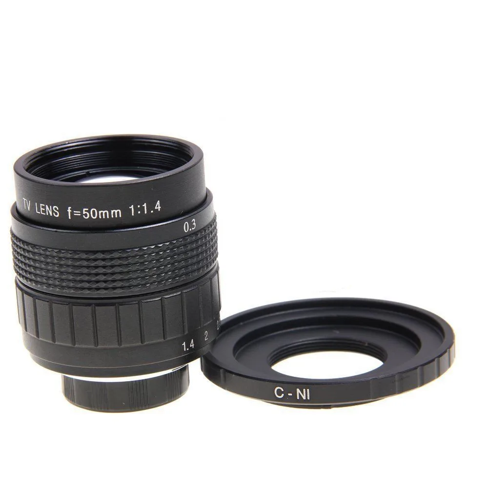 Фуцзянь 50 мм F1.4 CCTV TV фильмы объектив + C крепление для Nikon 1 AW1 S2 J4 V3 V2 V1 J3 J2 J1 c A1|50mm