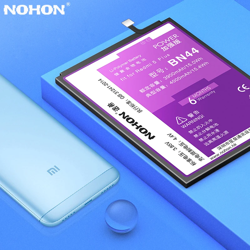 Nohon Аккумулятор для Xiao mi Red mi 5 Plus BN44, Сменный аккумулятор для мобильного телефона, аккумулятор высокой емкости для mi Red mi 5 Plus