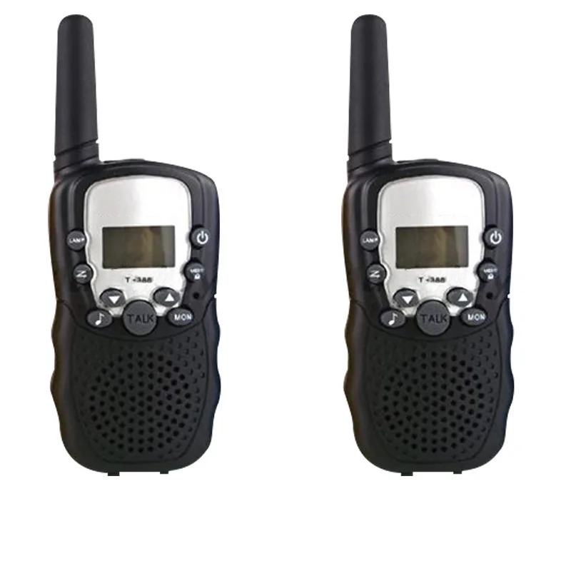 Black XF-388 2 шт Детские портативные рации 2-Way Радио 3 км Диапазон 8 каналов дети ребенок Mni портативные игрушки рация - Color: Black
