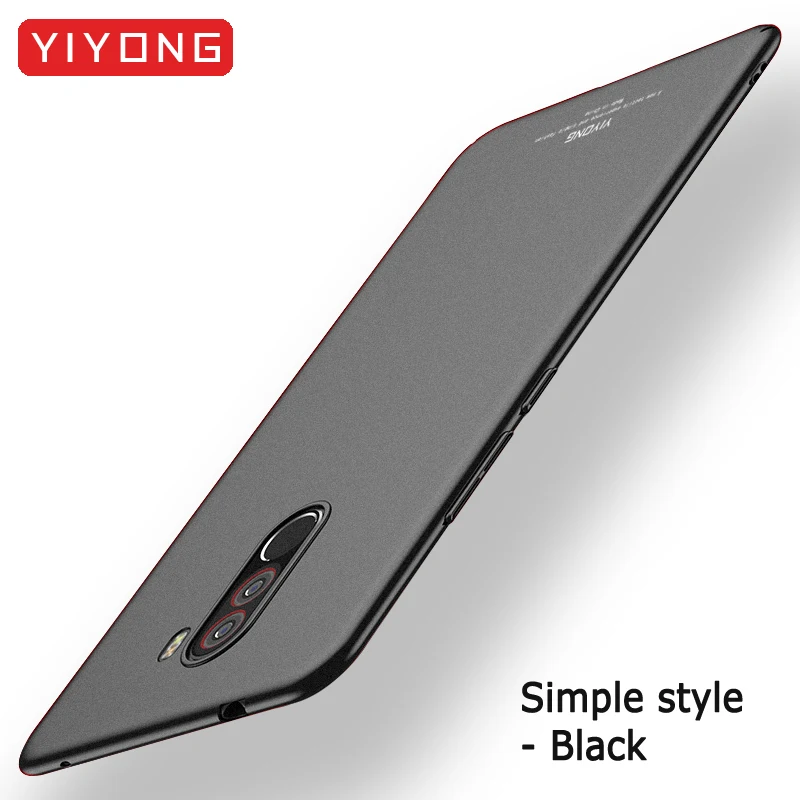 Simple black Pocophone F1 чехол YIYONG тонкий матовый чехол для Xiaomi Pocophone F1 Global чехол Pocofone F1 Жесткий PC чехол для Xiomi Poco F1 чехол - Цвет: Simple black