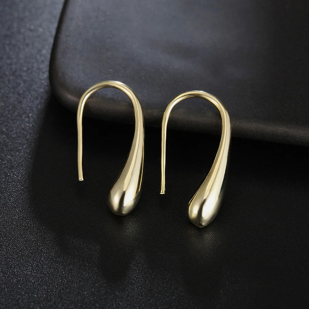 

Fashion Golden Tone Women Water-drop Shape Hook Earrings Jewelry Valentines Gift for the new year