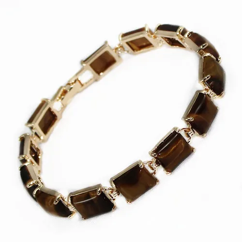

wholeseal tiger eye stone beads 18kgp 7.5" bracelet