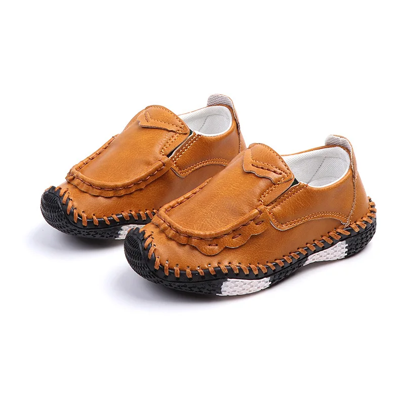 Весенне осенняя новая кожаная обувь для мальчиков мягкие удобные лоферы детская