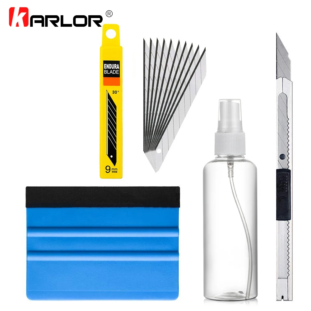 

4pcs/set Car Squeegee Scraper Spray Bottle Kit Wrapping Tools Installation Knife Vehicle Vinyl Wrap Film Sticker Car Accessories