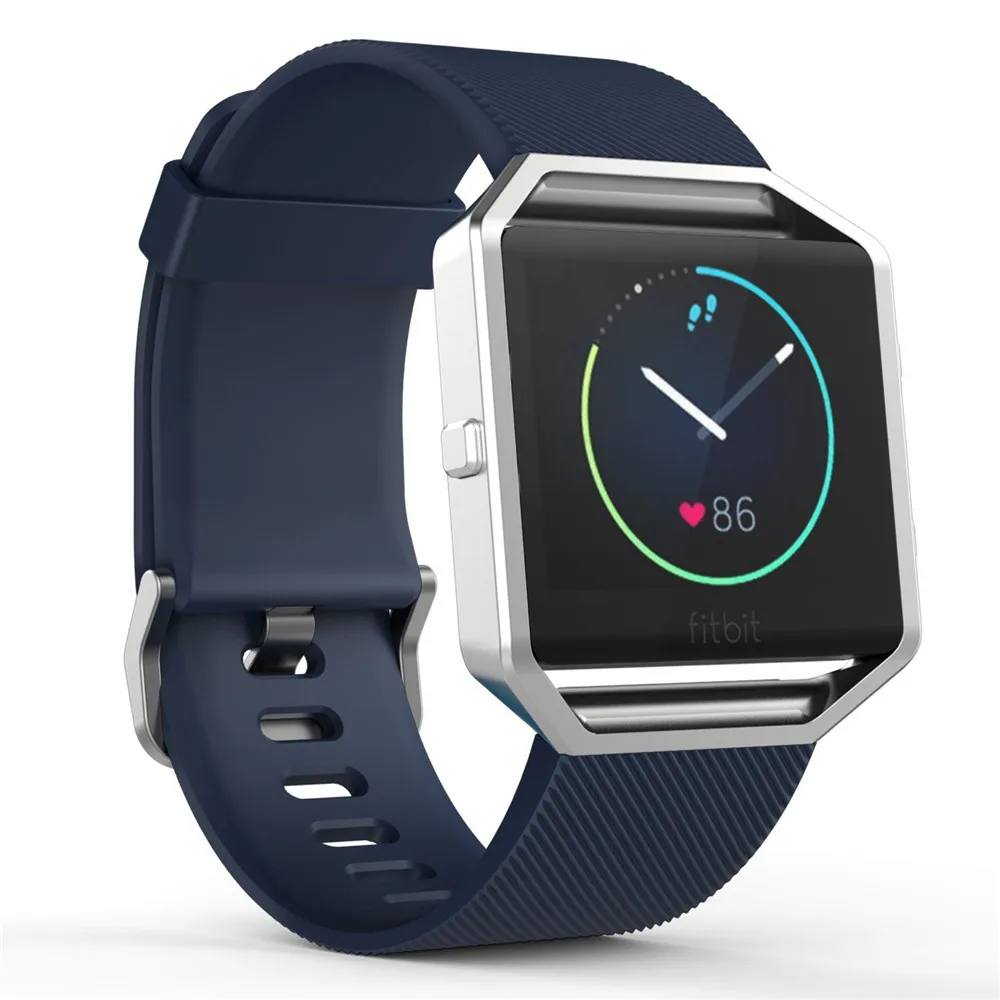 Dark blue Мягкий силиконовый ремешок TORQUILA для Fitbit Blaze, Смарт-часы для фитнеса, регулируемый дышащий сменный светильник, спортивный ремешок - Цвет ремешка: Dark blue
