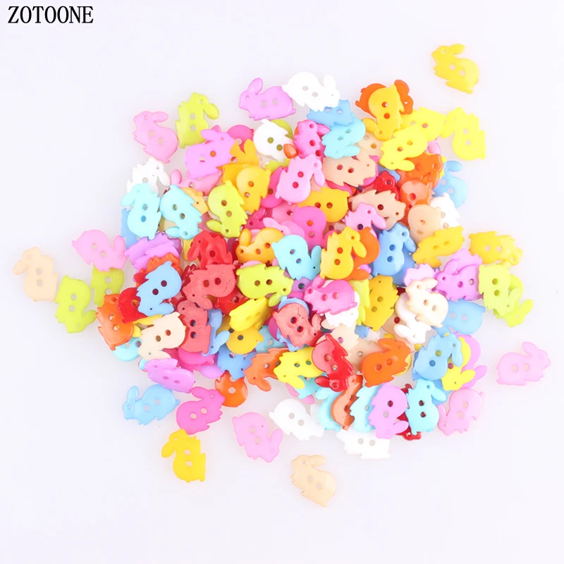 ZOTOONE Разноцветные 100 шт 18*13 мм 2 отверстия смешанные кроличьи деревянные