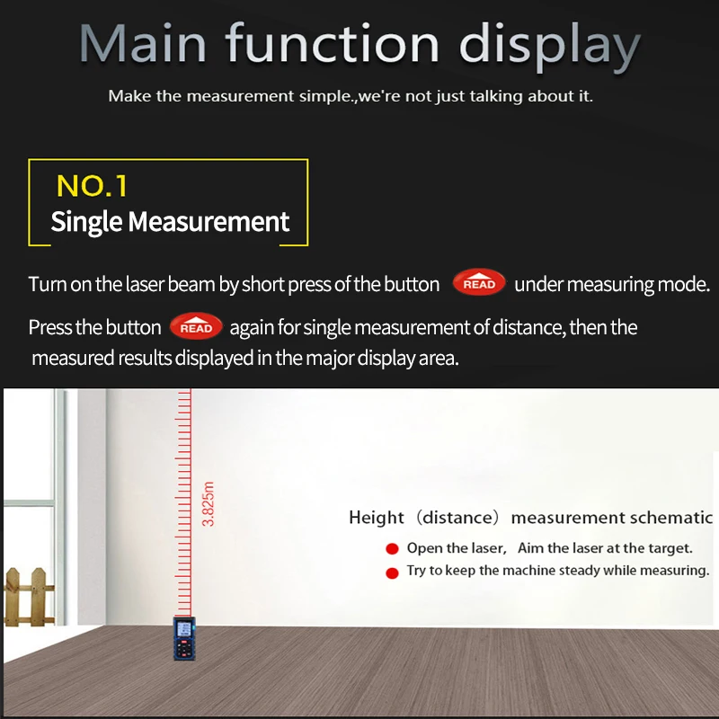 100 м лазерный дальномер цифровой с питанием от аккумулятора Лазерный Дальномер