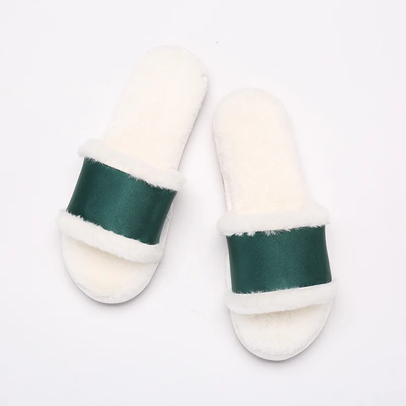 Женские тапочки зимние теплые шлепанцы для дома новинка 2018 модная однотонная