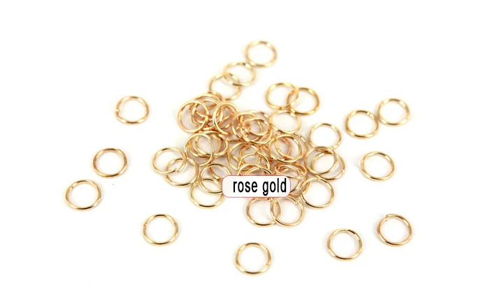 rosegold 100 шт./пакет 4681012 мм металлические соединительные кольца серебро/золото/бронза Цвет Разделение кольца Разъемы Набор «сделай сам» для конечные бусины в форме цветов, для изготовления ювелирных изделий - Цвет: rosegold