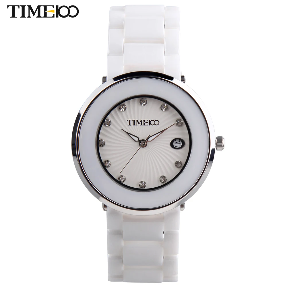 Time100 женские Модные Керамические Кварцевые Часы Ювелирные Изделия Авто Дата