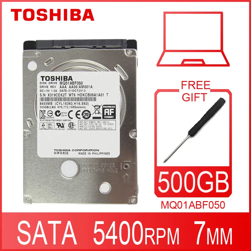 Жесткий Диск TOSHIBA для ноутбука 500 Гб внутренний жесткий диск HD 2 5 дюйма 5400 об/мин