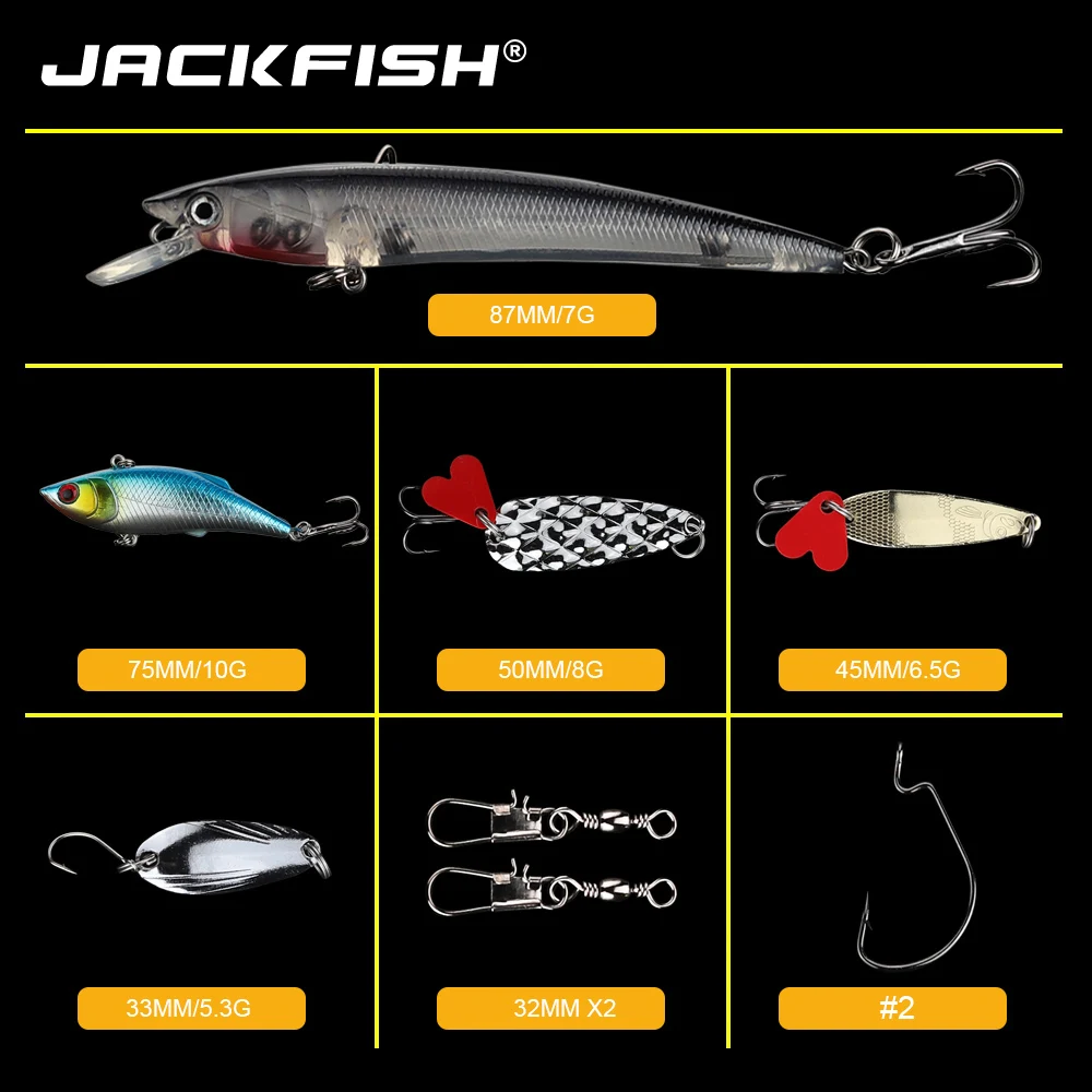 Джекфиш 23 шт. Рыболовная Приманка Minnow Поппер ложка Jig Head Крючки рыболовные