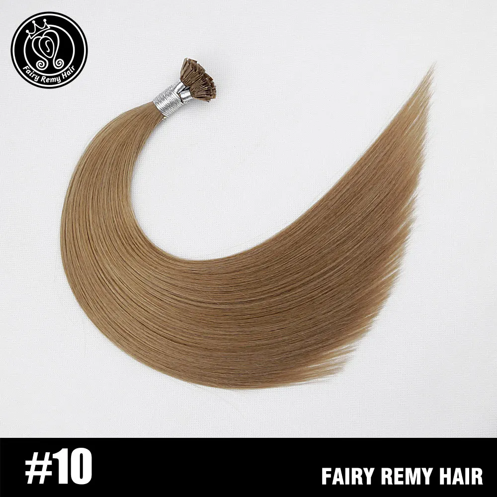 Сказочные волосы remy 22 дюйма 1 г/прядь настоящие волосы Remy Fusion с плоским кончиком для наращивания натуральные черные итальянские кератиновые капсулы волосы 50 г - Цвет: #10
