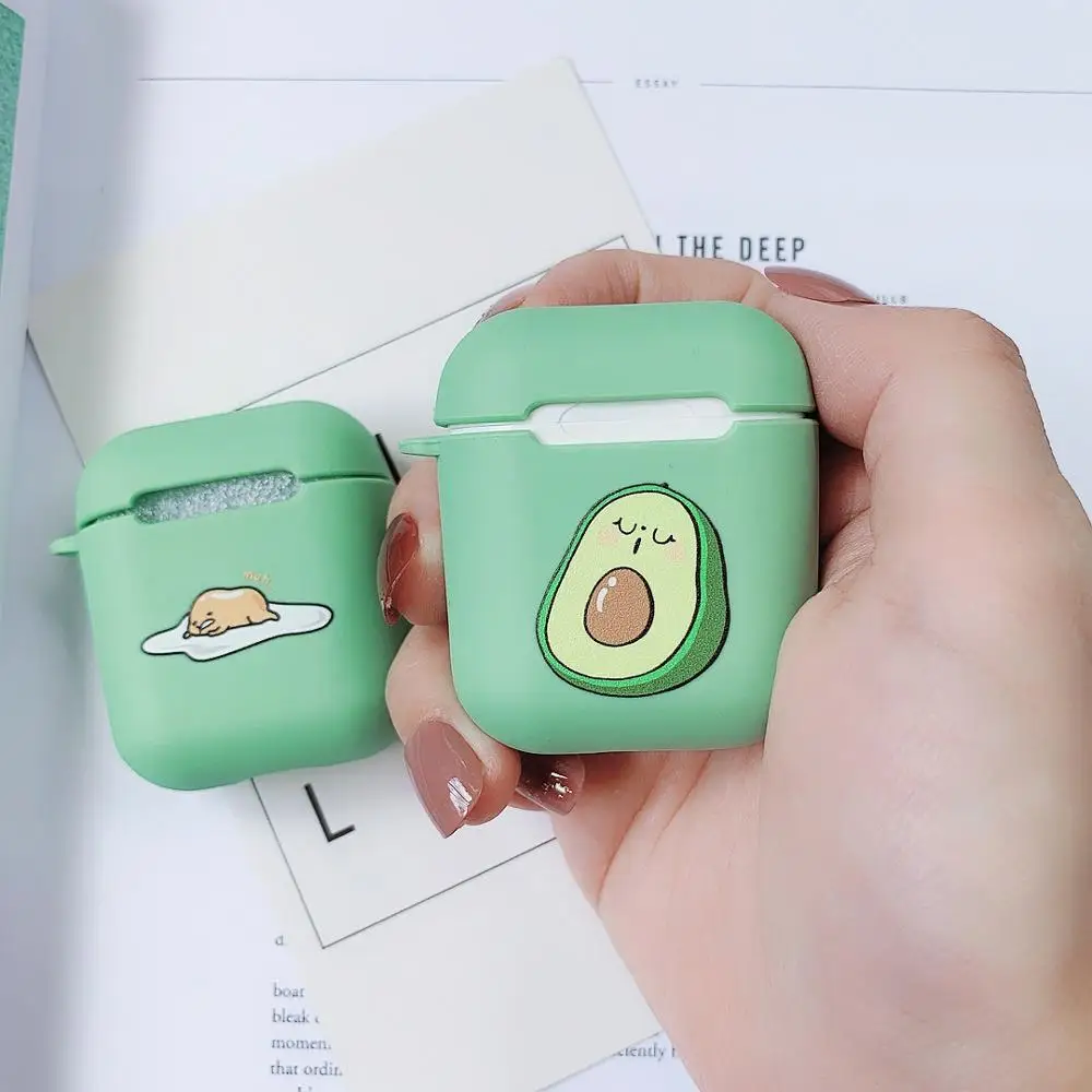 Милый Gudetama авокадо мультфильм беспроводной Bluetooth чехол для наушников Apple AirPods 2 1