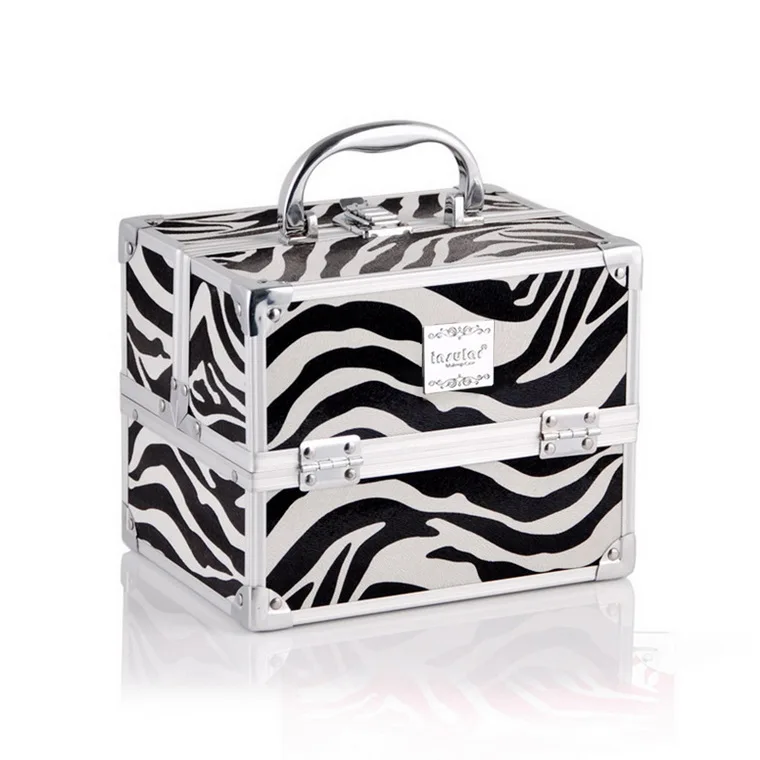 Black Zebra Новинка, женский Профессиональный алюминиевый чехол для макияжа, портативный чехол для путешествий, ювелирных украшений, чехол s, косметический Органайзер, чехол, коробка для макияжа, косметички - Цвет: Black Zebra