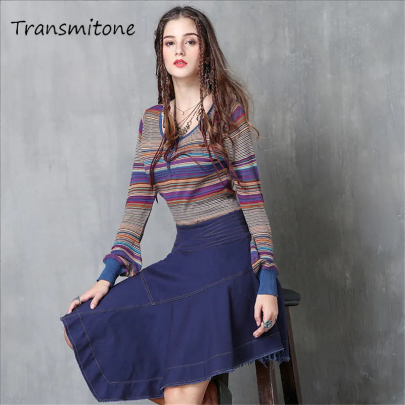 Женская хлопковая Футболка бохо винтажная облегающая футболка с круглым вырезом