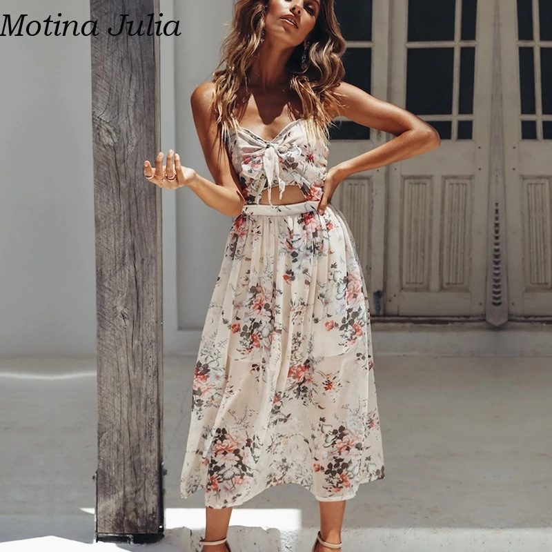 Motina Julia сексуальное длинное шифоновое платье с цветочным принтом женское летнее