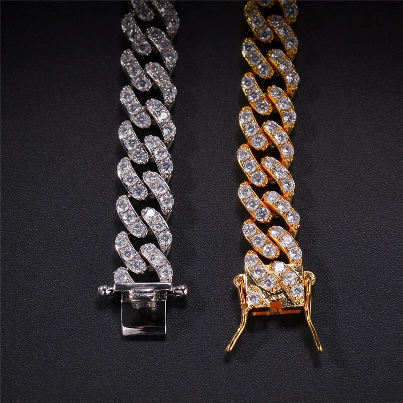 Хип хоп 8 мм Bling Iced Out кубический цирконий браслет ожерелье AAA CZ камень теннис кубинские цепи браслеты для мужчин и женщин ювелирные изделия