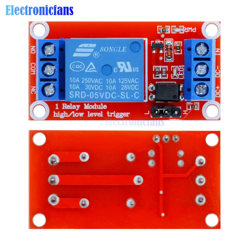 Плата релейного модуля щит для Arduino 1 канал 5 В Поддержка питания с высоким и