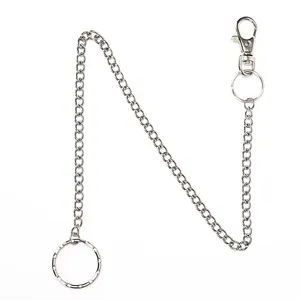 1 шт., брюки в стиле панк-рок, 38 см, брюки-хипстер, джинсовый брелок, металлический кошелек, ремень, цепочка, серебряное кольцо, брелок, мужские ювелирные изделия в стиле хип-хоп