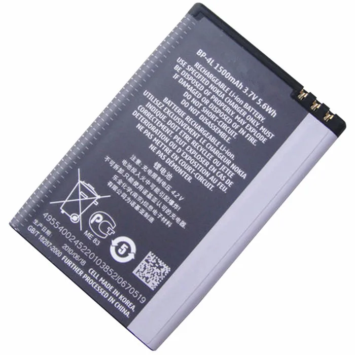 Оригинальный BP 4L 1500 мА/ч литий ионный аккумулятор Батарея для Nokia E61i E63 E90 E95 E71 6650F N97
