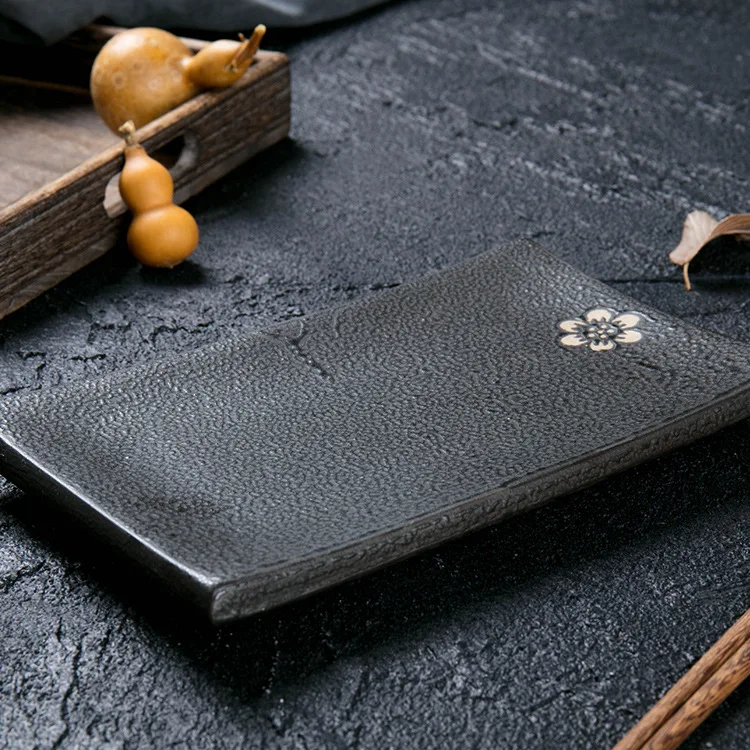 Керамические черный суши блюдо говядины горячий горшок ресторан противень для