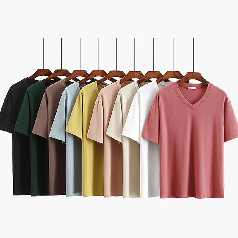 2019 летняя однотонная Базовая женская футболка с коротким рукавом Повседневная
