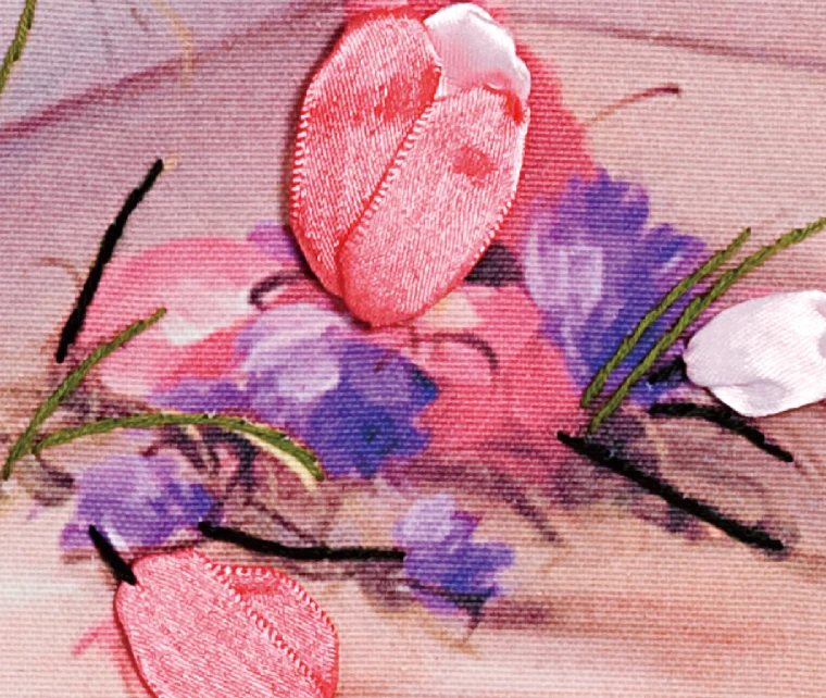 Рукоделие сделай сам набор лент для вышивки крестиком оконная ваза цветок любовь