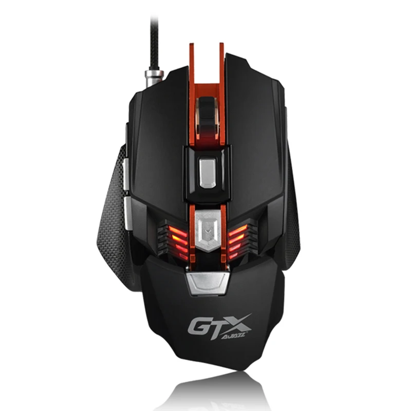 Проводная эргономичная оптическая игровая мышь Ajazz GTX 4000DPI RGB светодиодная