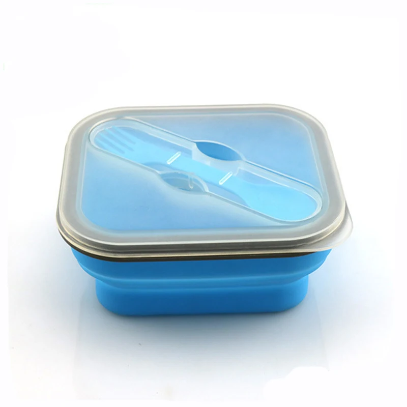 Силиконовый Ланчбокс складной портативный детский для пикника на открытом