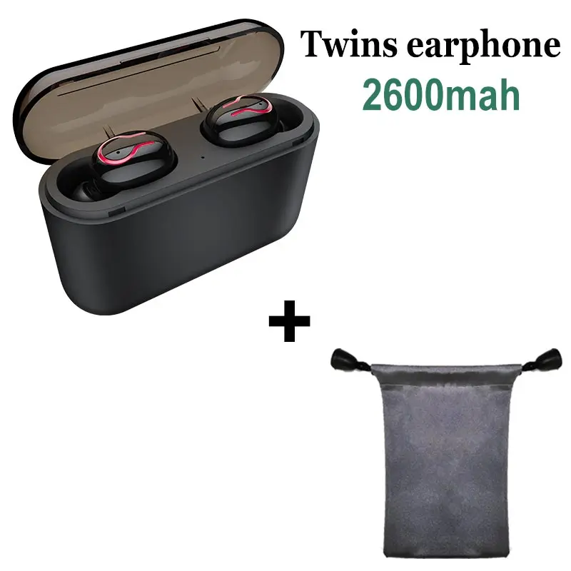 Bulb black add bag TWS беспроводные наушники Bluetooth 5,0 наушники гарнитура с микрофоном спортивные наушники PK i10 i12 для iphone samsung - Цвет: Bulb black add bag