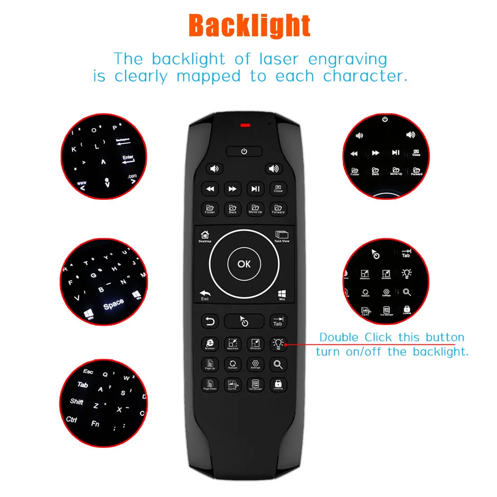 Беспроводная воздушная мини мышь W10 клавиатура с подсветкой пульт