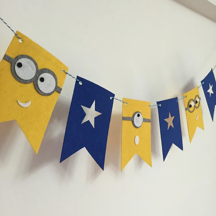 Вечерние гирлянды с изображением миньонов флаги баннеры украшения для детского